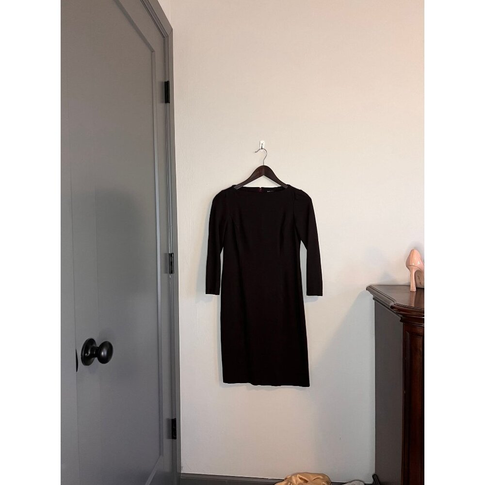 Worth New York Size 2 Eggplant / Plum 3/4 Sleeve Above the Knee Shift Career Wor